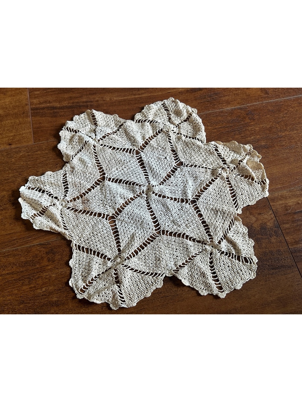 Vintage Handmade Crochet Doily Table Decor